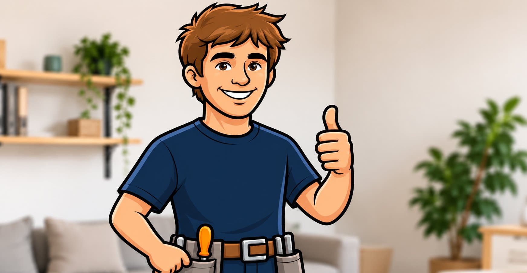 Cartoon of Josh the Handyman giving a thumbs up